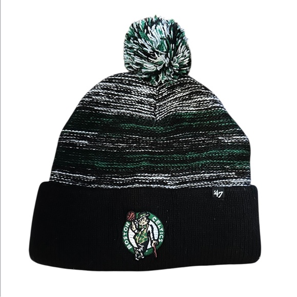 EUC 47 Brand Celtics Striped Pom Beanie - Picture 2 of 3